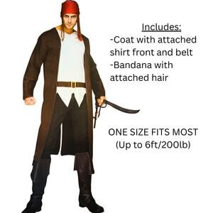 Ahoy Matey Seafaring Pirate Men's Costume Halloween Cosplay Costumes Scary Party